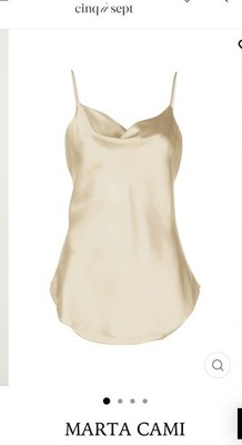 Cinq a Sept Marta Silk  Ivory Cowlneck Cami Tank Top Camisole Size Large NWT