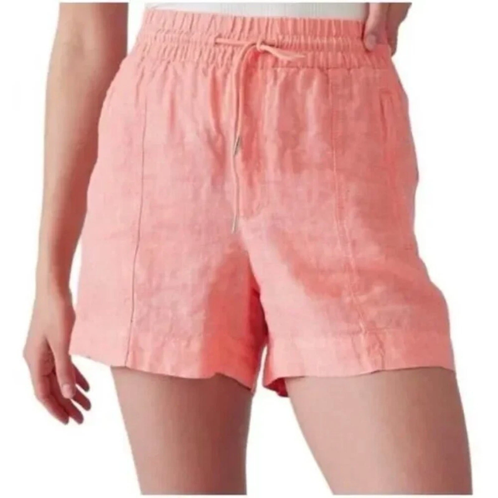 ATHLETA Womens 100% Linen Shorts Peachy Orange Size 4 Vacation S/533545-03
Opens in a new window or