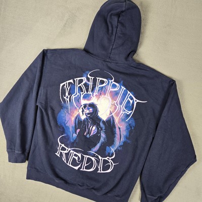 Trippie Redd Hoodie Mens Large Blue Fourteen Hundred Rap Sweatshirt Fleece