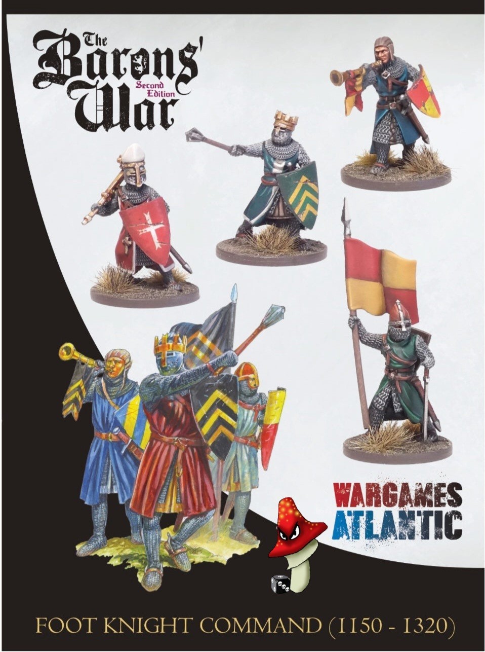 Foot Knight Command (1150-1320) Wargames Atlantic 28mm 1/56:scale Box Set