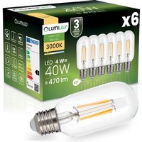 6X Led-GlüHbirne E27 T45 Filament 4W = 40W 470LM 3000K Warmweiß 360° Dekorativ L