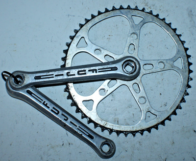 Vintage Fuji Bicycle Crankset Silver 170mm Sugino 52T JIS Road