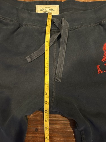 ABERCROMBIE & FITCH Men’s Large Sweatpants Heavy Sewn Logo 2000s Y2K Embroidered - Picture 8 of 9