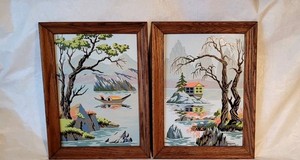 Vintage Paint By Number Oriental Lakes