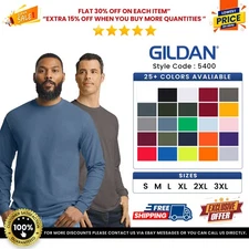 Gildan G540 Unisex Heavy Cotton Preshrunk Tshirt Long Sleeve Classic Fit T-Shirt