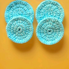 Set of 4 Reusable Face Pads Handmade, Eco-Friendly, Vegan Makeup Remover Cloth