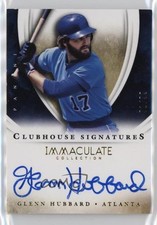 2014 Panini Immaculate Clubhouse Signatures 1/99 Glenn Hubbard #30 Auto ex0