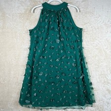 Vimpunec L Green Tulle Floral Applique Halter Neck Dress St Patty's Day Party