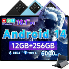 2026 Tablet 10.1" Android 14 Tablet 12 256GB Octa Core 1920 1200 HD IPS WIFI/BT