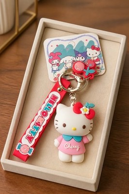 NWT Sanrio Kuromi  Hello Kitty Doll Cherry Keychain Bag Pendant