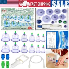 Chinese Acupuncture Silicone Cupping Vacuum Massage Cellulite Therapy US