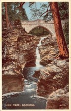 Linn O'Dee Braemar Aberdeenshire Scotland Postcard Carbo Colour