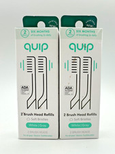 Quip Toothbrush Brush Head Replacement 2 packs, total of 4 heads. Free Shipping