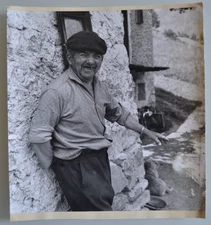 Antique photo silver print portrait of man circa 1970