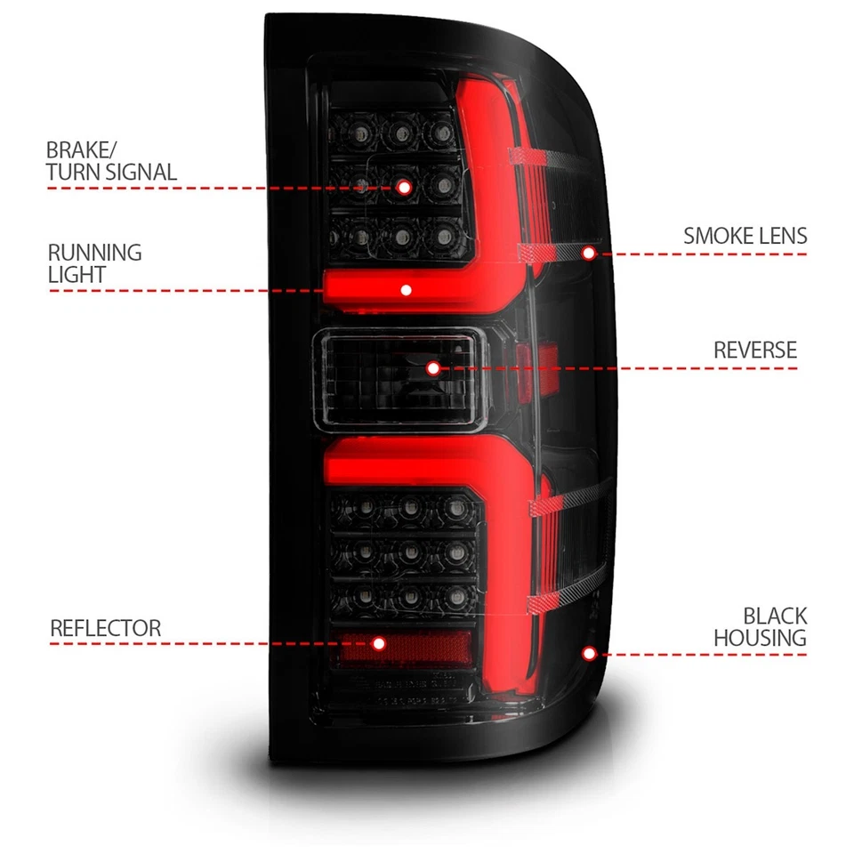 311451 Anzo Tail Lights Lamps Set of 2 Driver & Passenger Side for Chevy Pair - Image 2 of 4