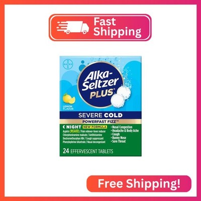 Alka-Seltzer Plus Severe Cold PowerFast Fizz Effervescent Tablets, Nighttime Col