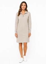 NWT Athleta Cozy Karma 1/2 Zip Mock Sweatshirt Dress Small Gray Athleisure 129
