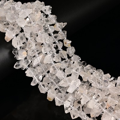 Natural Clear Herkimer Diamond Quartz Beads 5-7x8-13mm /6-9x12-15mm 15.5'' Strand