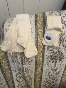 2 Pr Vintage NOS Deadstock NEW Baby White Socks + 2nd Pair Long Stockings Kids