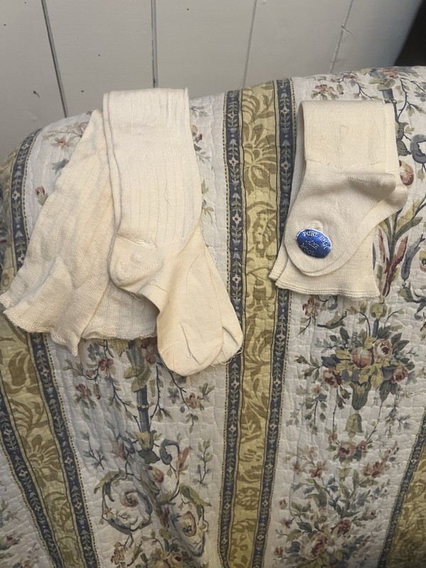 2 Pr Vintage NOS Deadstock NEW Baby White Socks + 2nd Pair Long Stockings Kids