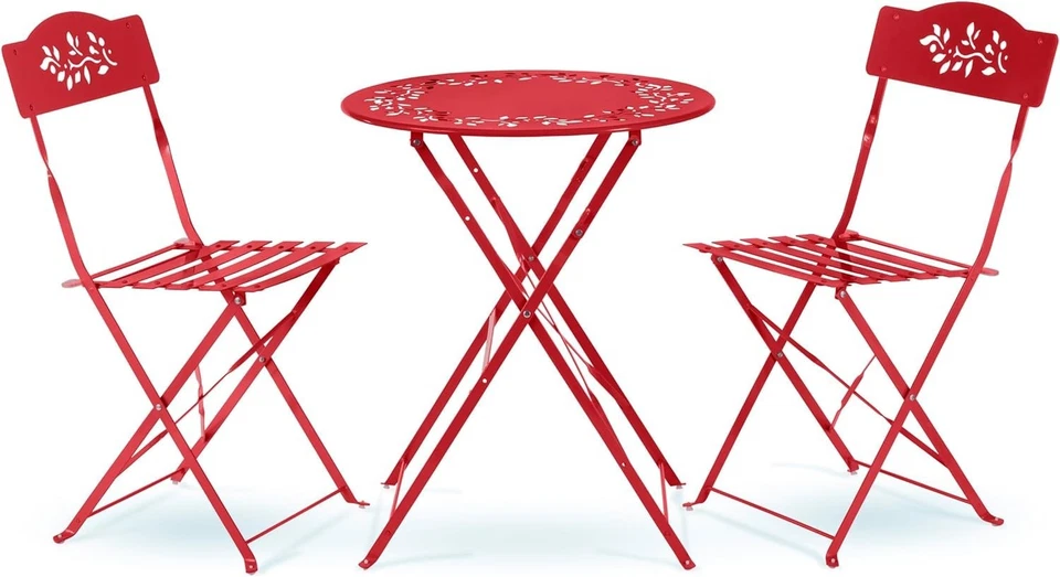 Resilient Red Bistro Set - Easy to Maintain, Indoor/Outdoor - Image 3 of 4