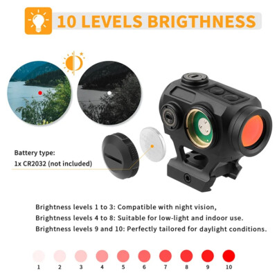 1x20 3MOA Red Dot Sight mit Riser Mount Optikbereich Shake Awake quake-proof