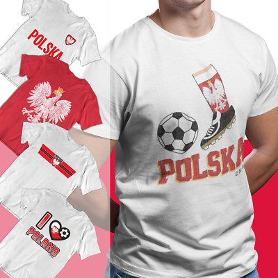 Herren POLEN Fußball T-Shirts 2022 polnische WM Polska Kit Top Flagge