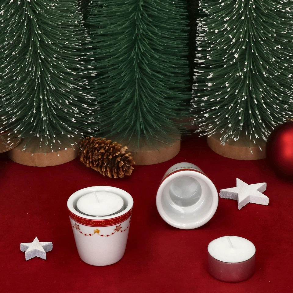 2x Teelichthalter Weihnachtstraum H 5,1cm Stabkerzen Kerzenständer Weihnachten - Bild 3 von 4