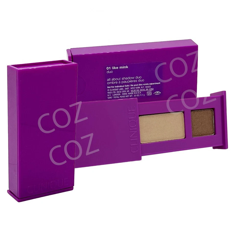 3 x Clinique All About Shadow Duo - 01 Like Mink 0.06 oz/1.7g Travel Size NEW - Image 2 of 2