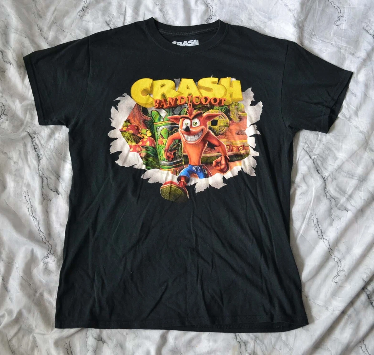 T-Shirt Crash Bandicoot : Visage de Crash Bandicoot fou - XL