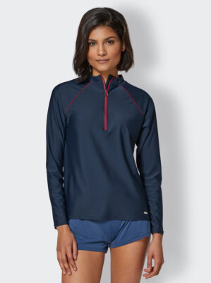 Badeshirt blau 46 feel good Damen Stehkragen dunkelblau UVP: 49,99  G271