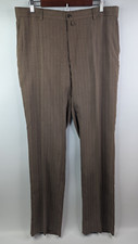 Ralph Lauren Purple Label Brown Pinstripe Silk Dress Pants 38 Made In Italy