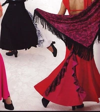 FLAMENCO SKIRT 5 Gore spandex Ruffled Back Godet Contrast SleekLine child sz