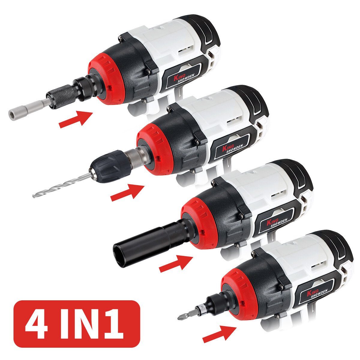 550NM Electric Cordless Impact Wrench Brushless Rattle Gun Drill Kit