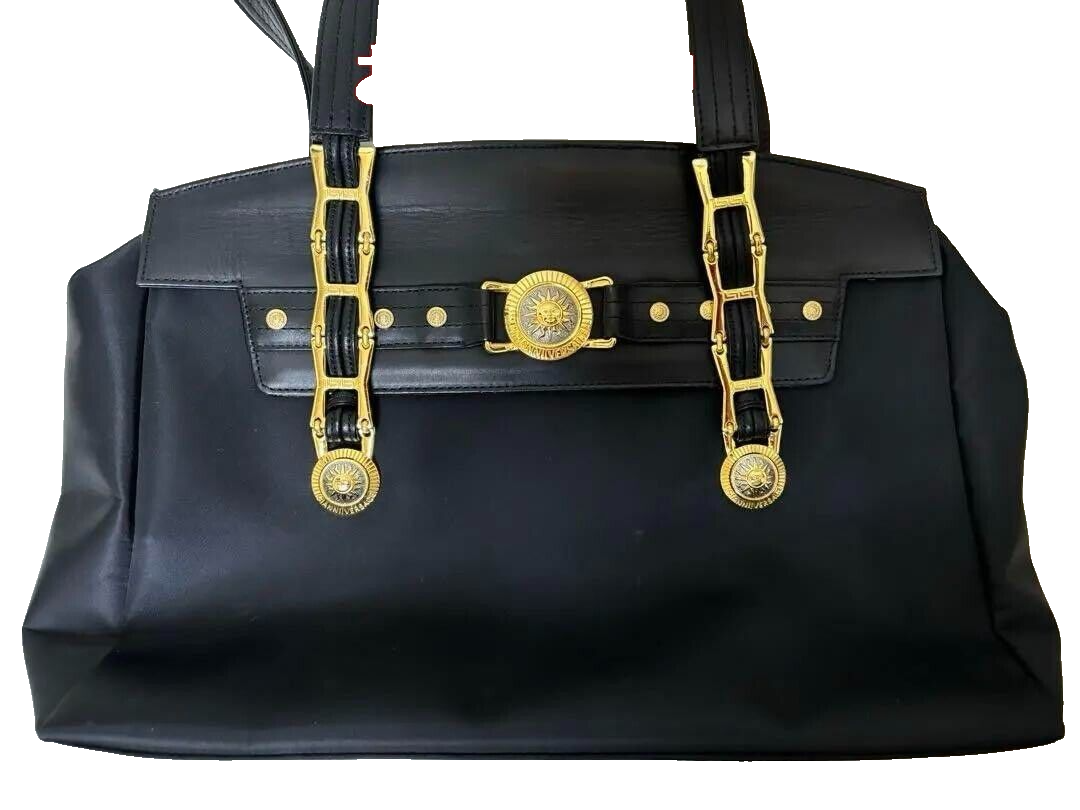 GIANNI VERSACE Nylon Exterior 2Way Medusa Palazzo Shoulder Bag 