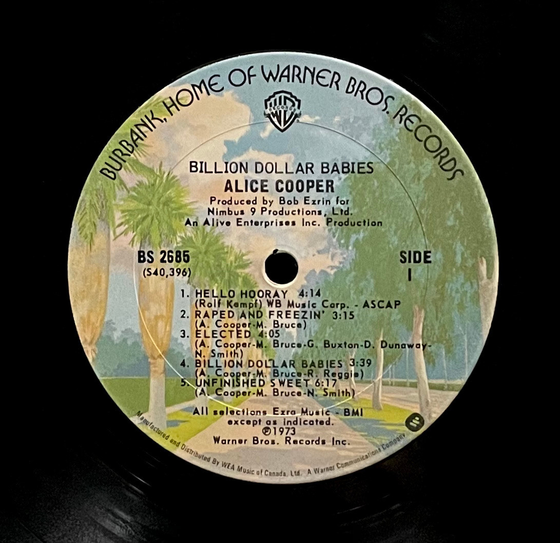 Vtg 70s ALICE COOPER Album BILLION DOLLAR BABIES Lp RECORD OG