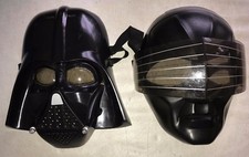2 boys HALLOWEEN MASKS both BLACK 1 STAR WARS SHIELD OVER EYES one size fun PLAY