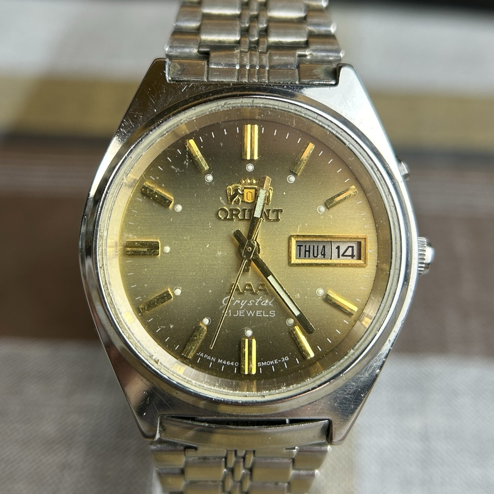 Vintage ORIENT AAA Crystal Automatic 21 jewels Wa… - image 3