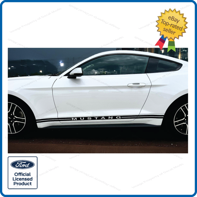 2014 Mustang Rocker Panel Ford Mustang Rocker Panel Stripes Decals - Left & Right Side Graphic Kit Ford Mustang Rocker Panel Decals, Door Stripe Kit Both Sides - Foto 7