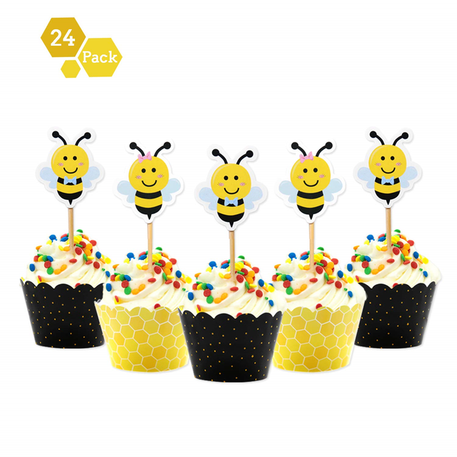 Faisichocalato Bumble Bee Cupcake Toppers And Wrappers For Gender