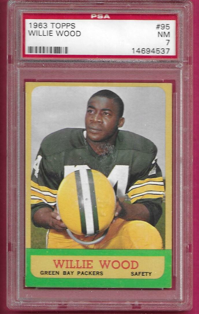 1963 Topps WILLIE WOOD #95 Rookie Rc Card PSA 7 Green Bay Packers