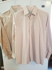 2 Men's - Medium , 1 Beige , 1 Tan / Lt. Brown ,  40-41 /14-15 SHIRTS
