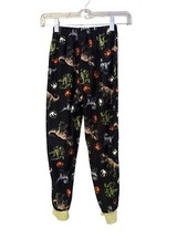Jurassic Park Boys Black Dinosaur Tapered Pajama Pants Size 8