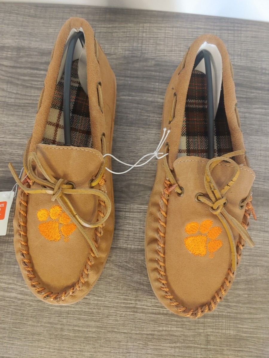 Moccasins Clemson Colledge Edition Womens US size Tan with Flannel Insole