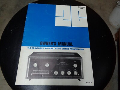 Mcintosh C26 Original Owner Free Shipping