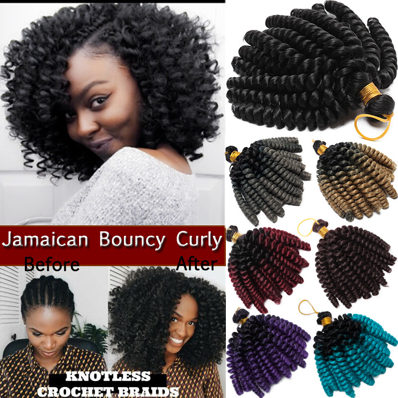 わさび Jamaican Bounce Jumpy Wand Curl Crochet Braids Real Soft