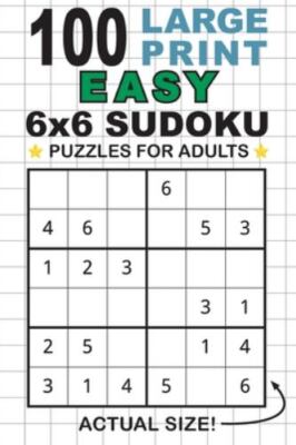 100 Large Print Medium 6x6 Sudoku Puzzles for Adults: Only One Puzzle Per  Page! (Pocket 6x9 Size) by Lauren Dick, Paperback