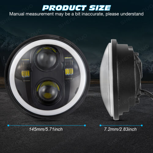 4pcs 5-3/4" 5.75" LED Headlight Hi/Lo Beam DRL Angel Eye for Lincoln Continental - Foto 7 di 21