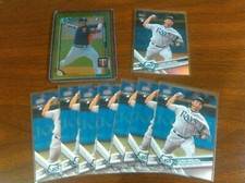 LOT - Chih-Wei Hu RCs 2017 Topps Update Rainbow Foil, Chrome Green Refractor /99