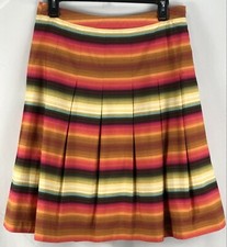 Talbots Pleated A-Line Skirt 8 Multicolor 28  W Knee length BoHo Festival Indie